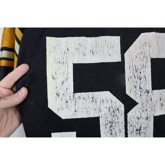 Vtg 70s Boys M Distressed Jack Lambert Pittsburgh Steelers Football Jersey USA - Picture 5 of 14